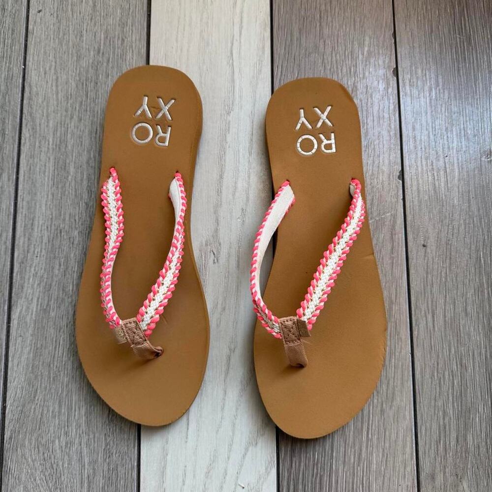 Roxy braided flip flop sandals